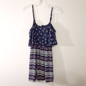 Rue21 Nautical Anchor Spaghetti Strap Dress Size Medium